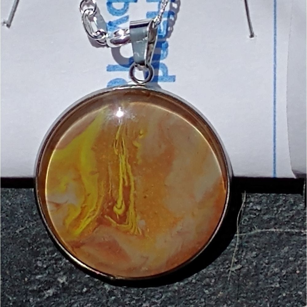 Hand Crafted Necklace Medallion Pendant 1" Round Pendant 925 Silver 20 " Chain